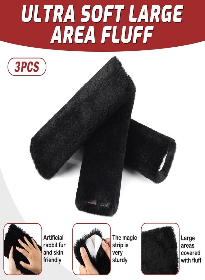 NVAAV 3 Pcs Horse Halter Cover Set, 8.6 x 3.1 Inch Artificial Rabbit Fur Soft Padded Breakaway Horse Nose Guard Cover, Breathable and Replaceable Horses Bridle Nose Band Training Buffer Accessories - Image 3